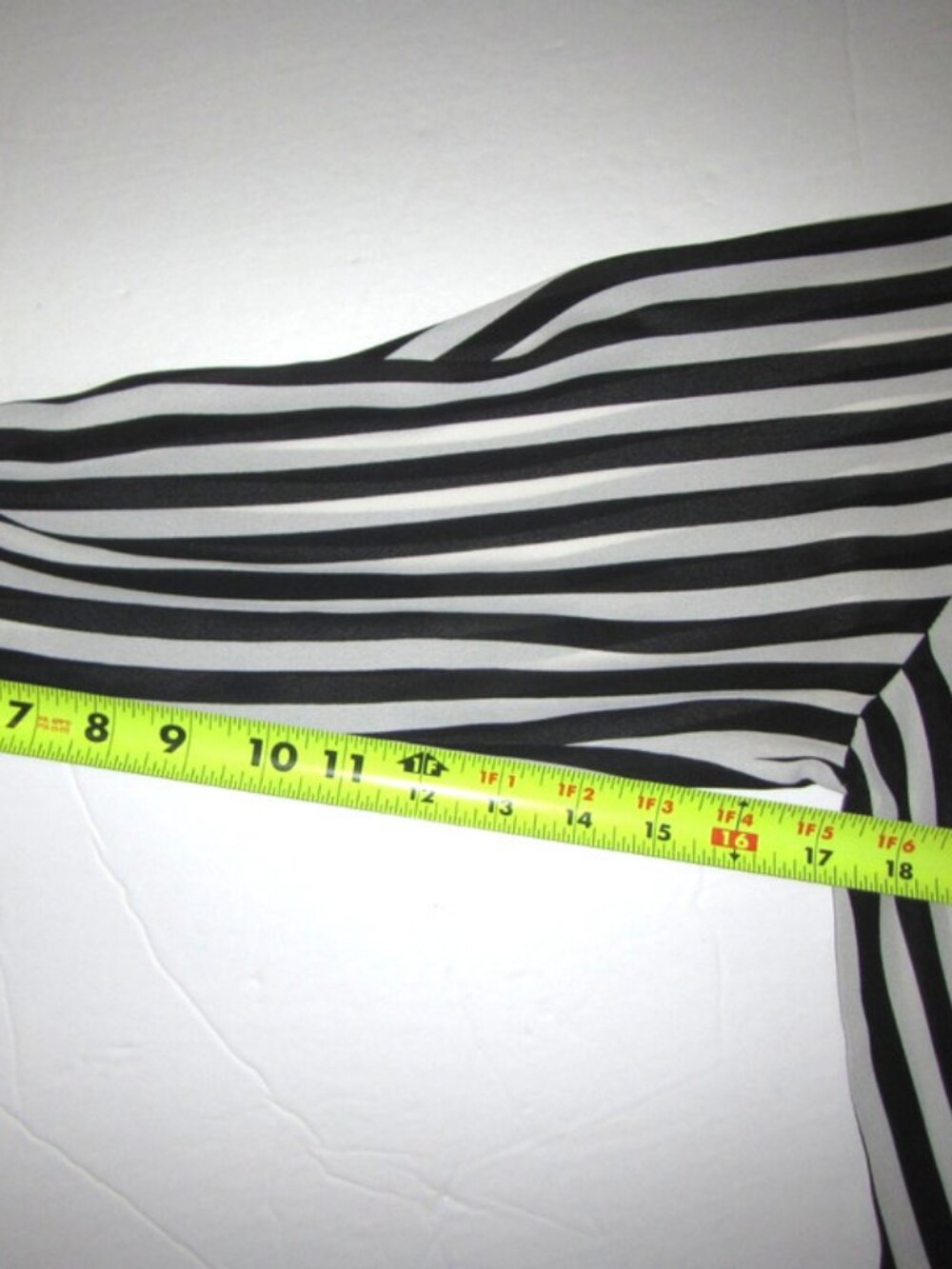 Sans Souci Black White Striped Long Sleeve Button Blouse Shirt MEDIUM - Picture 15 of 15